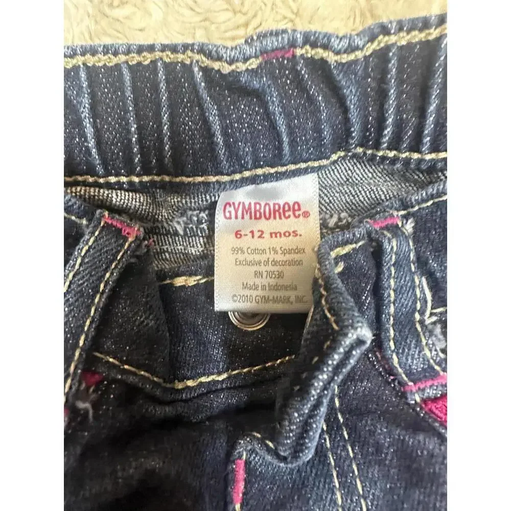 Gymboree pink embroidered jeans Size 6-12 Months